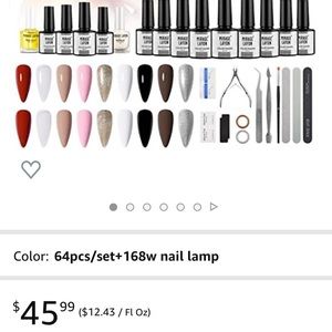 9 Colors  UV Gel Nail Polish Set,Base Top Coat All-In-One With all the tools